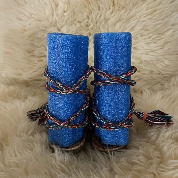 Sam & Libby Boho Braided Wrap Fringe Gladiator Sandals - Picture 5 of 8